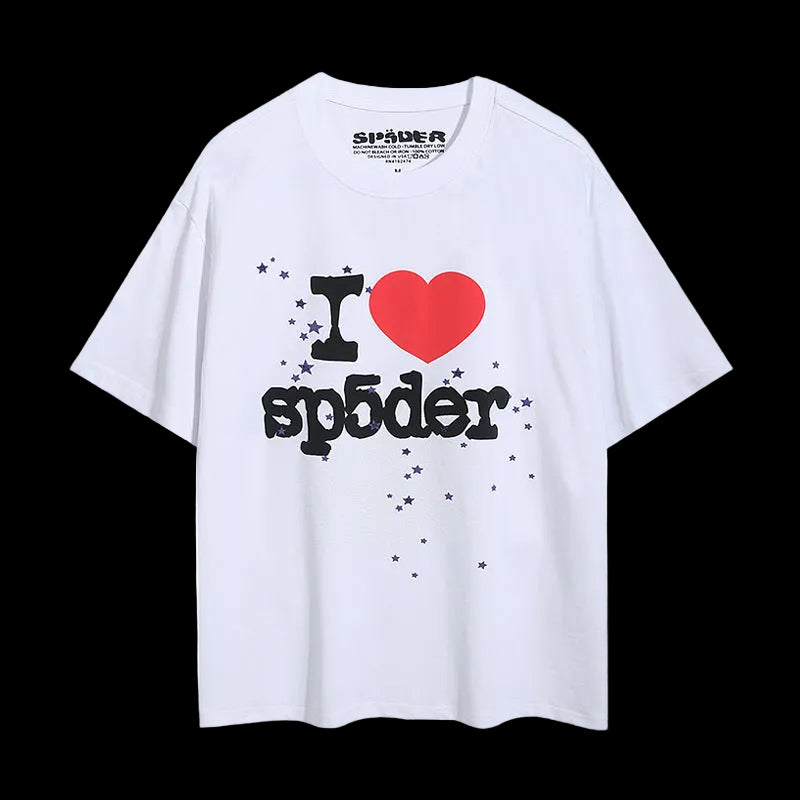 Sp5der Classic Web Oversized Tee – White