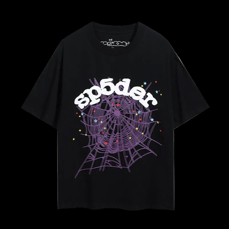 Sp5der Midnight Web Oversized Tee – Black