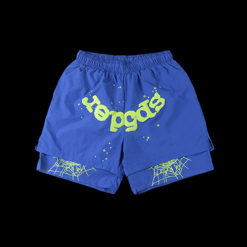 Sp5der Coastal Web Shorts – Blue