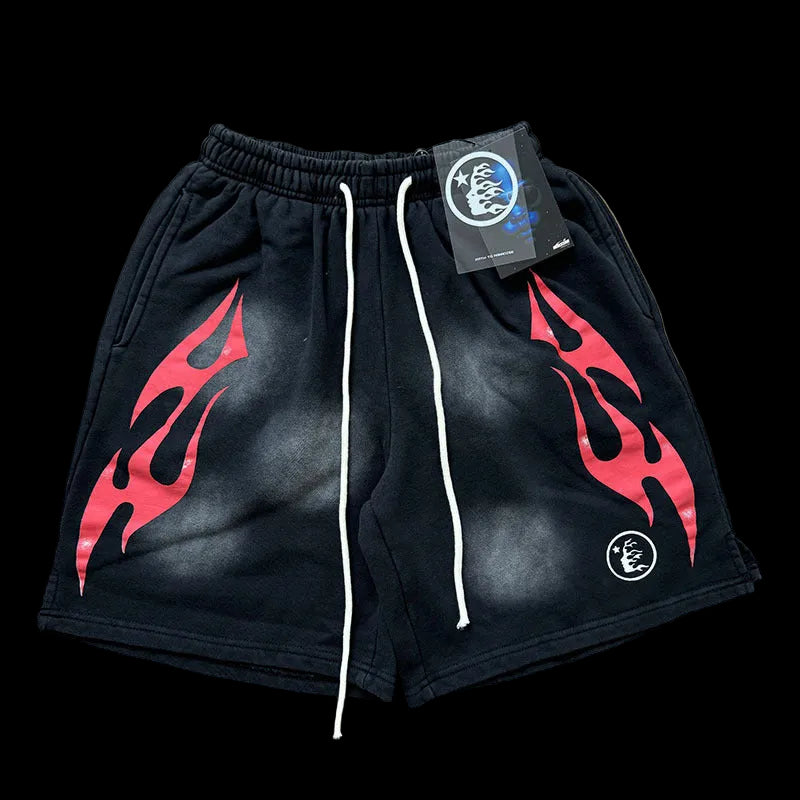 Hellstar Red Accent Streetwear Shorts – Ready Stock Edition