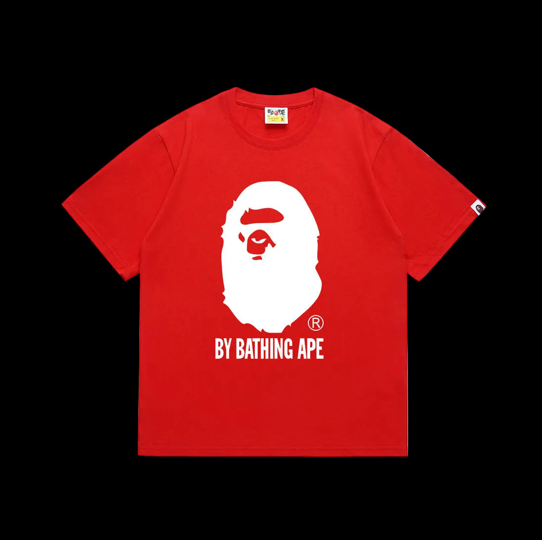 BAPE Crimson Red Streetwear Statement Tee