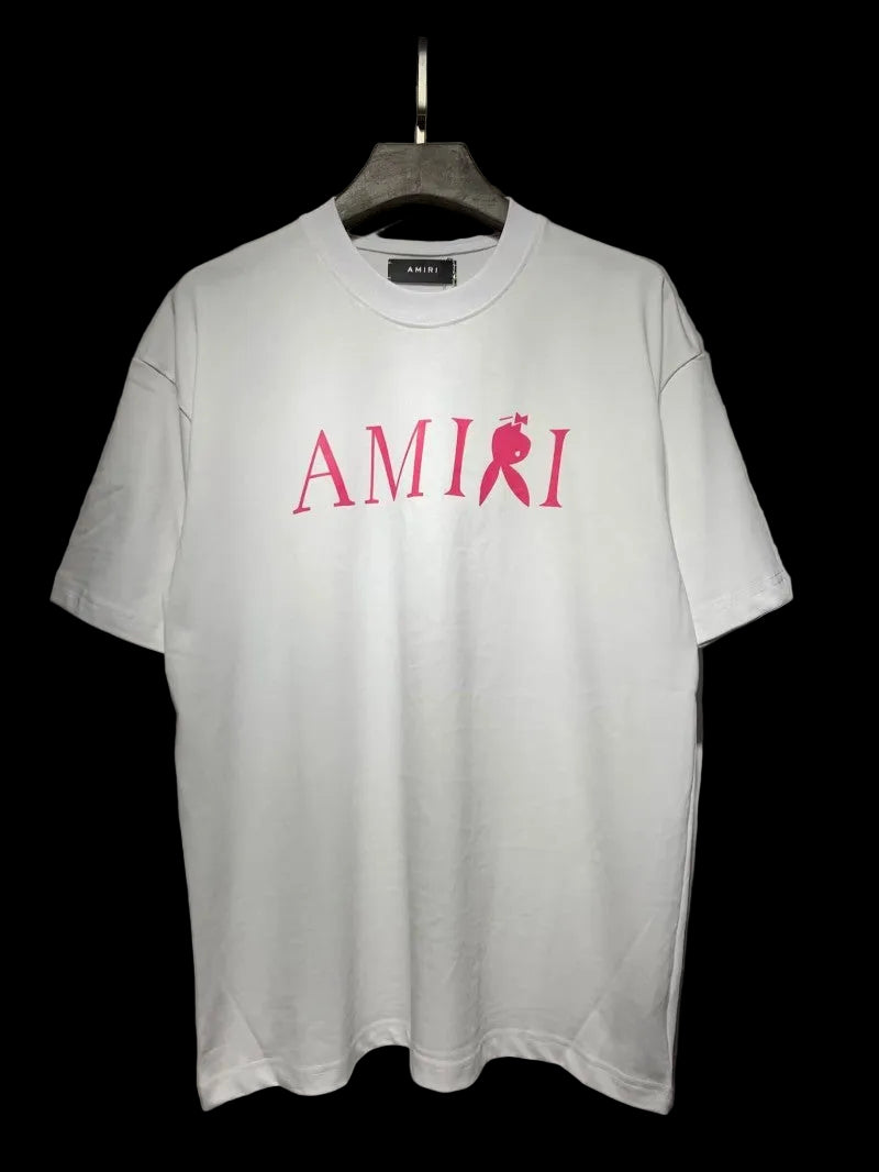 AMIRI Ivory Graffiti Heat Tee — Red Accent Edition