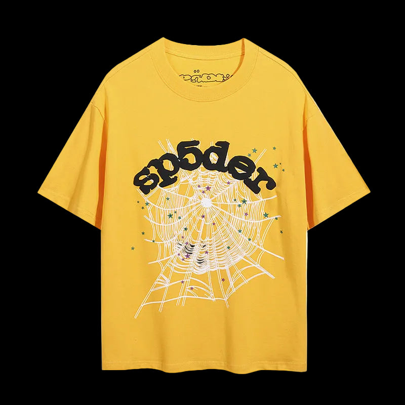 Sp5der Voltage Web Oversized Tee – Yellow