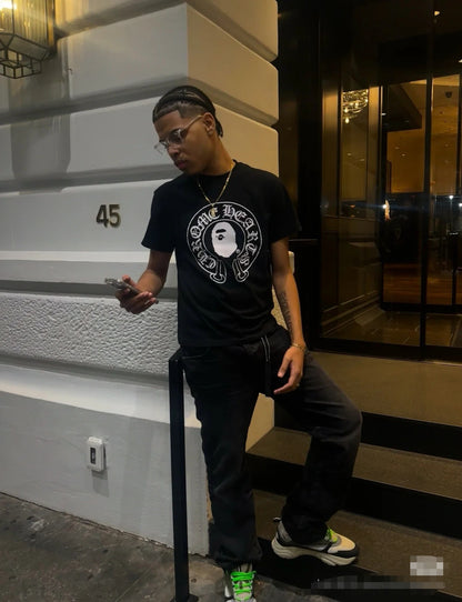 BAPE 1:1 Chrome Hearts-Inspired Black Streetwear Tee (CH4101)