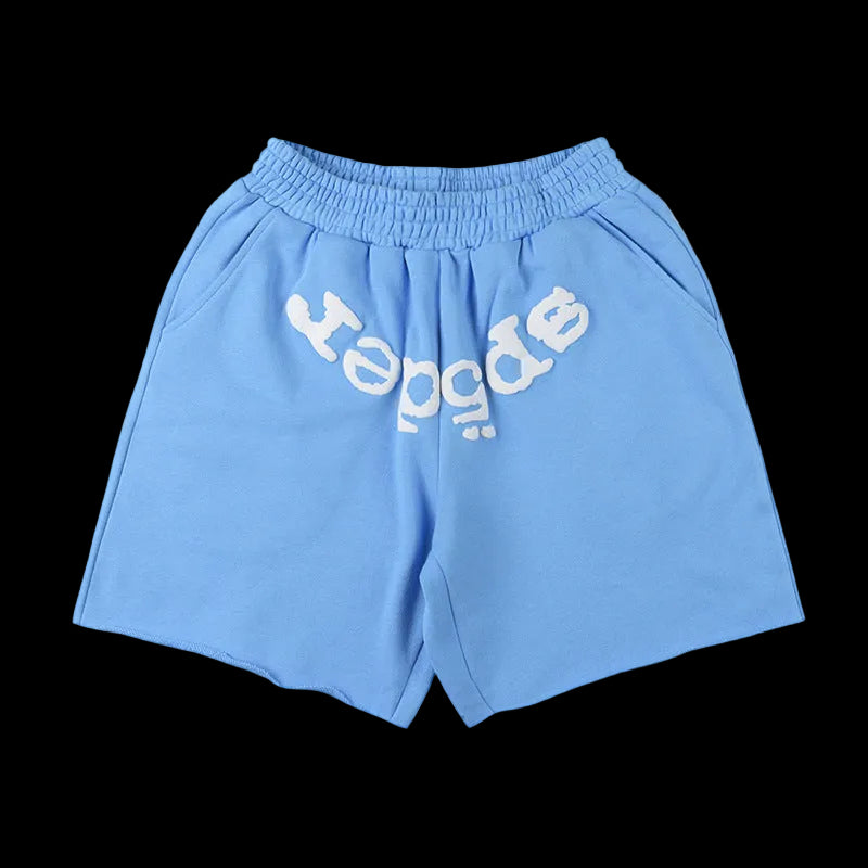 Sp5der Sky Web Shorts – Light Blue