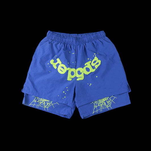 Sp5der Coastal Web Shorts – Blue