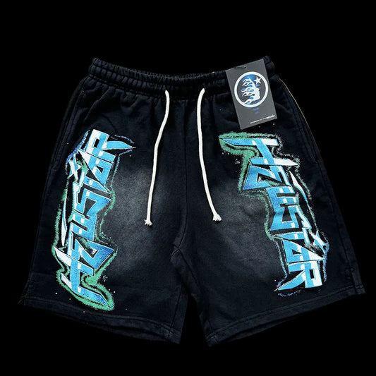 Hellstar Light Blue Accent Streetwear Shorts – Ready Stock