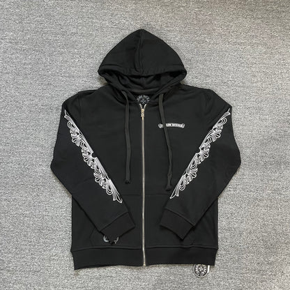 Chrome Hearts Black Pink Touch Street Cross Hoodie