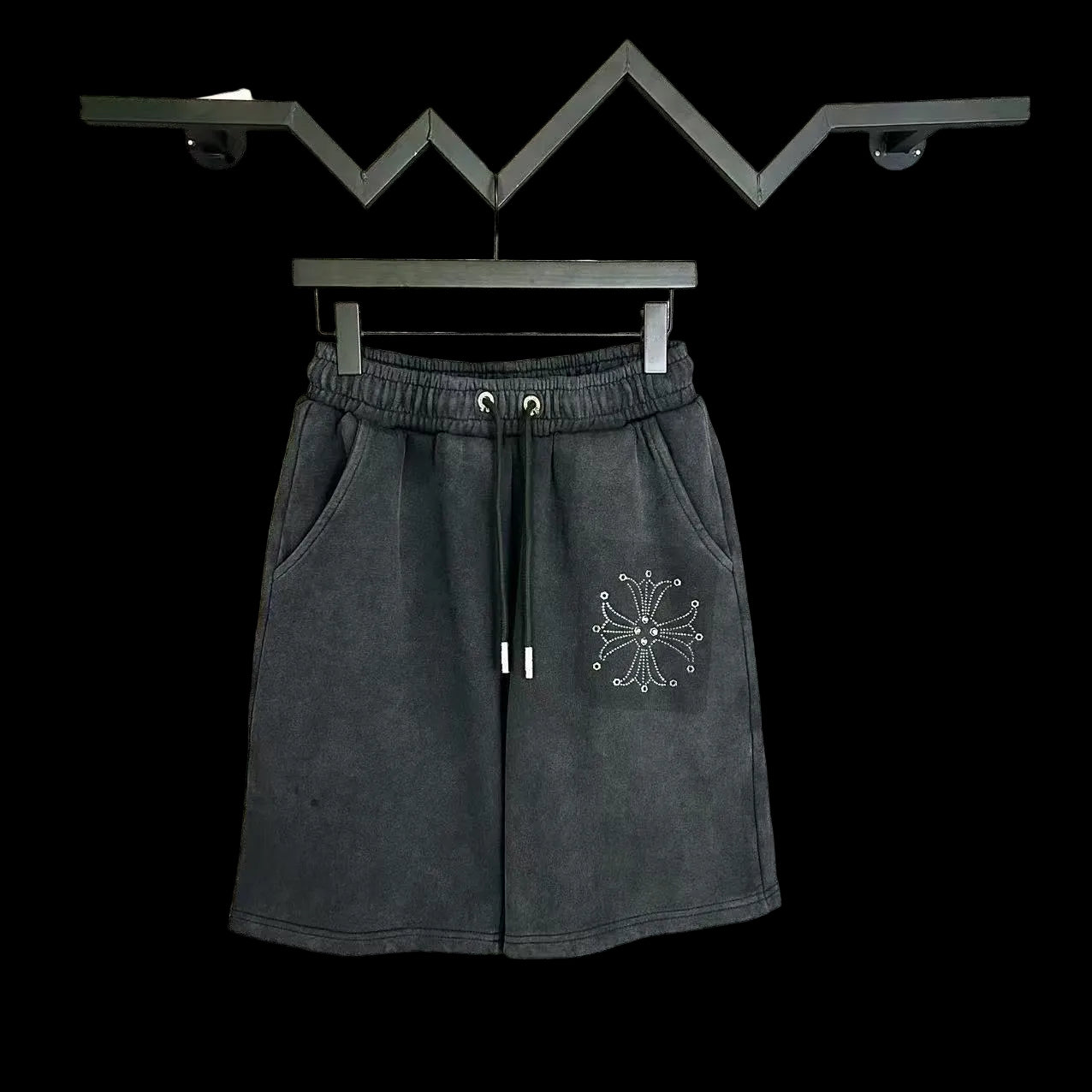 Chrome Hearts Vintage Cross Stonewashed Shorts — Black Edition
