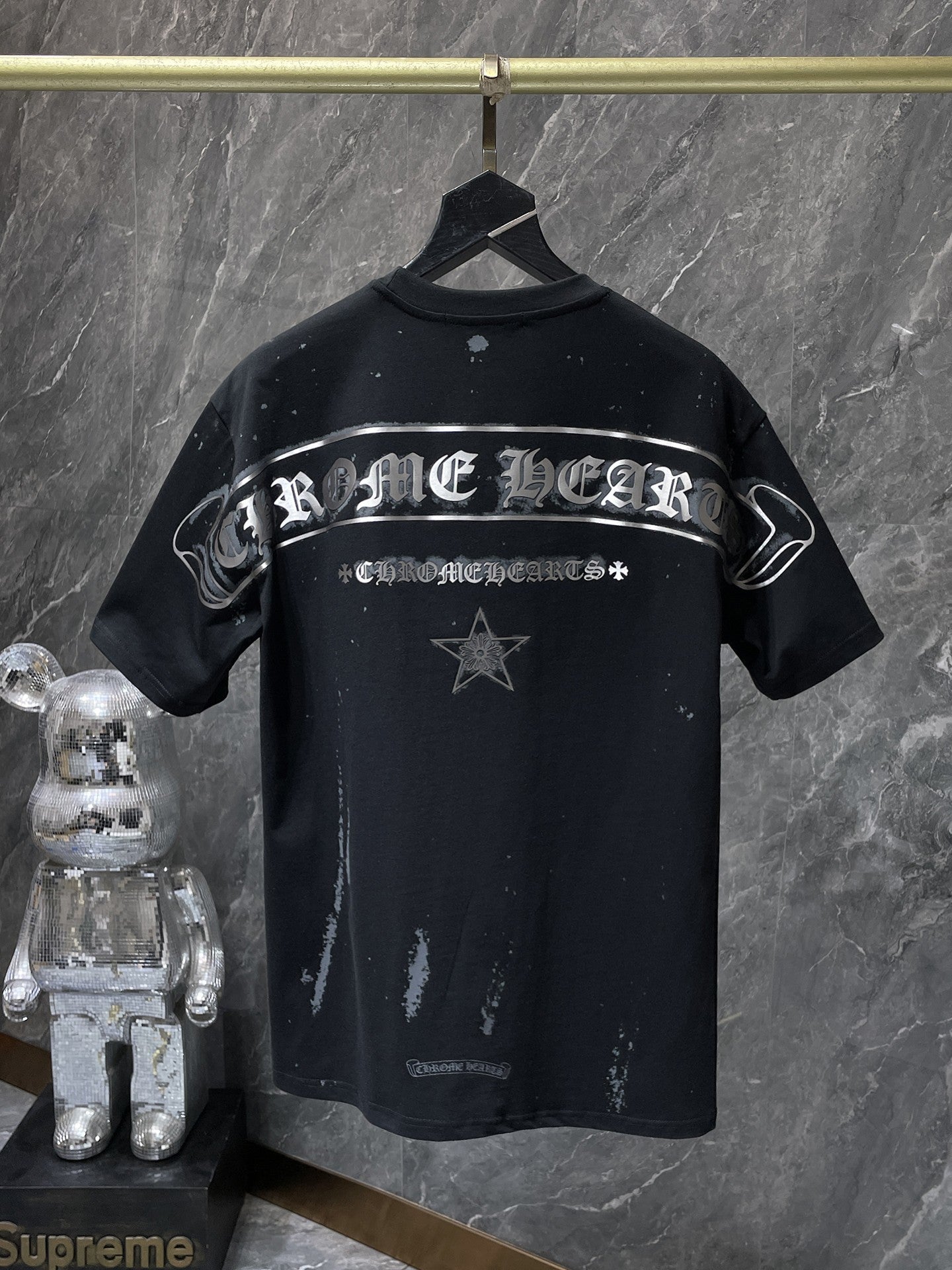 Chrome Hearts Black Silver Flux Streetwear Tee
