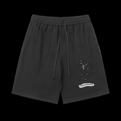Chrome Hearts Gothic Cross Patch Shorts — Black Edition