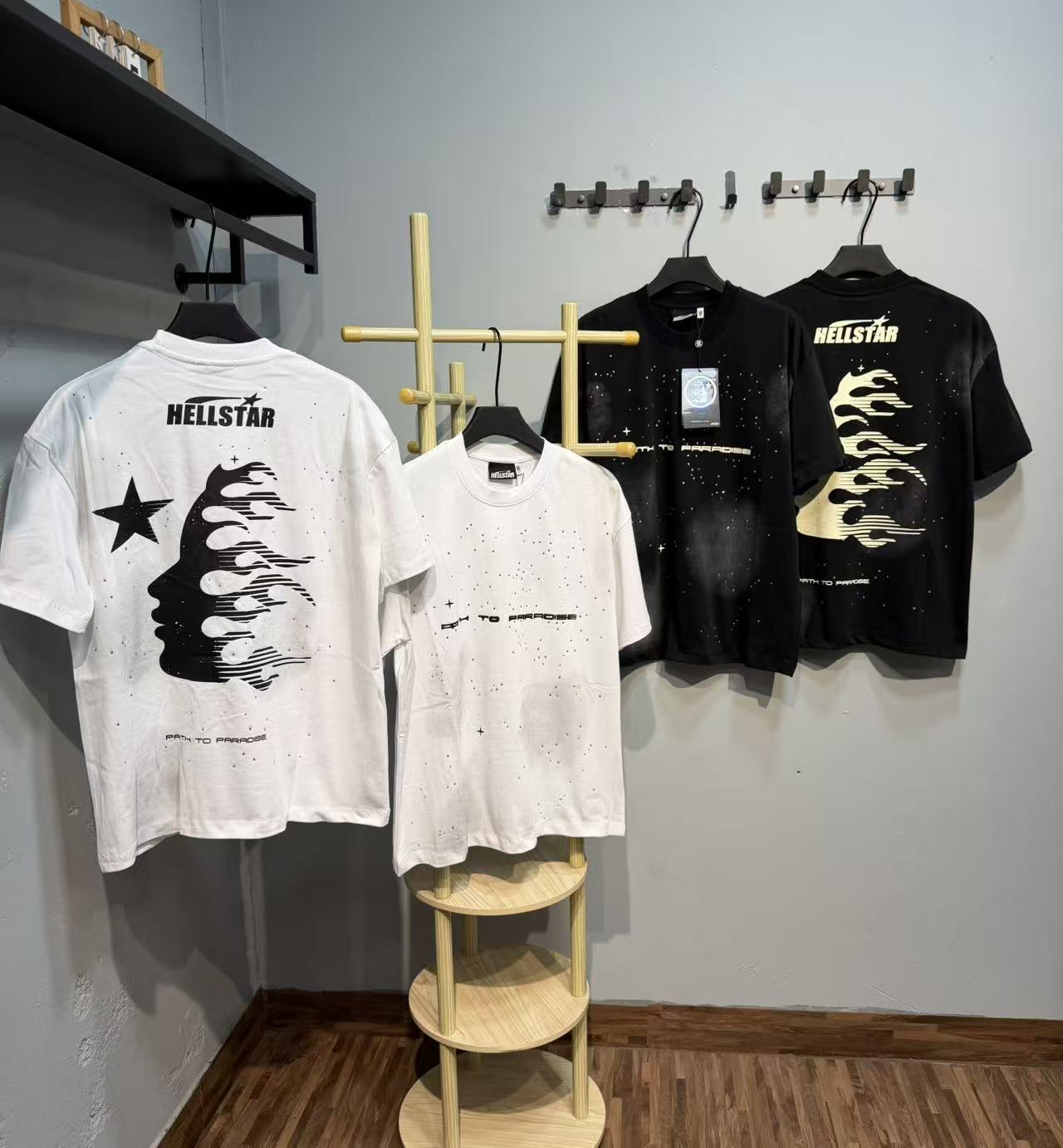 Hellstar 792 Crystal Edition Tee – Active Black / Ivory White