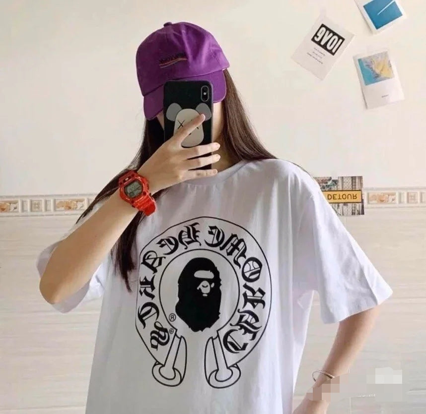 BAPE 1:1 Chrome Hearts-Inspired Black Streetwear Tee (CH4101)