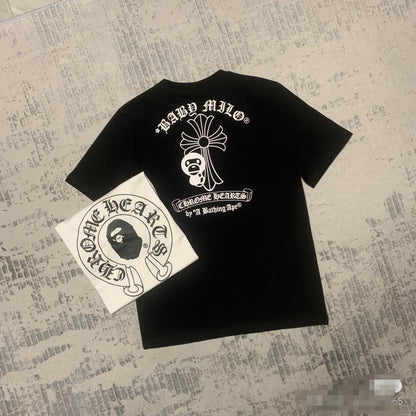 BAPE 1:1 Chrome Hearts-Inspired Black Streetwear Tee (CH4101)