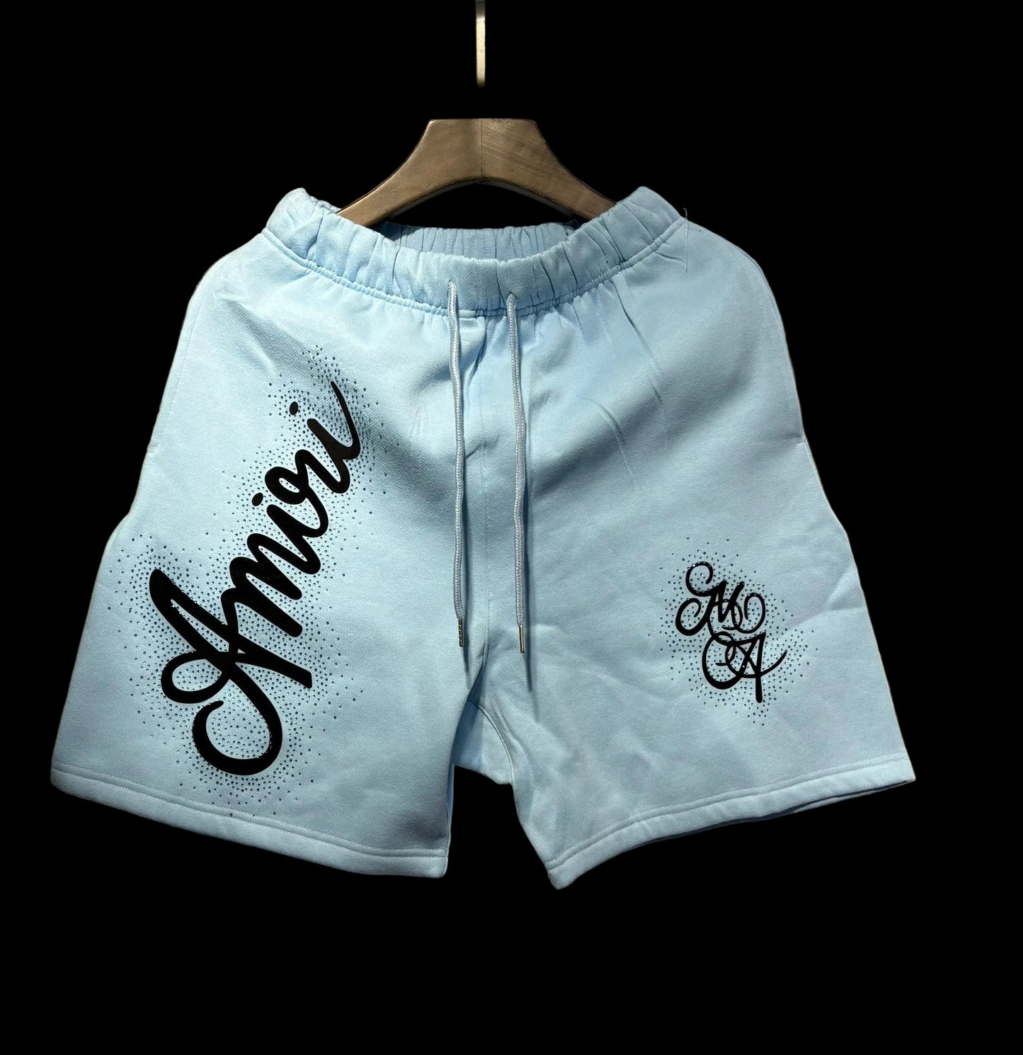 AMIRI Skywave Fleece Shorts — Ice Blue Edition