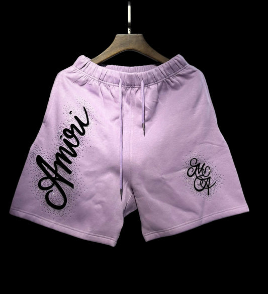 AMIRI Cotton Candy Fleece Shorts — Pink Lavender Edition