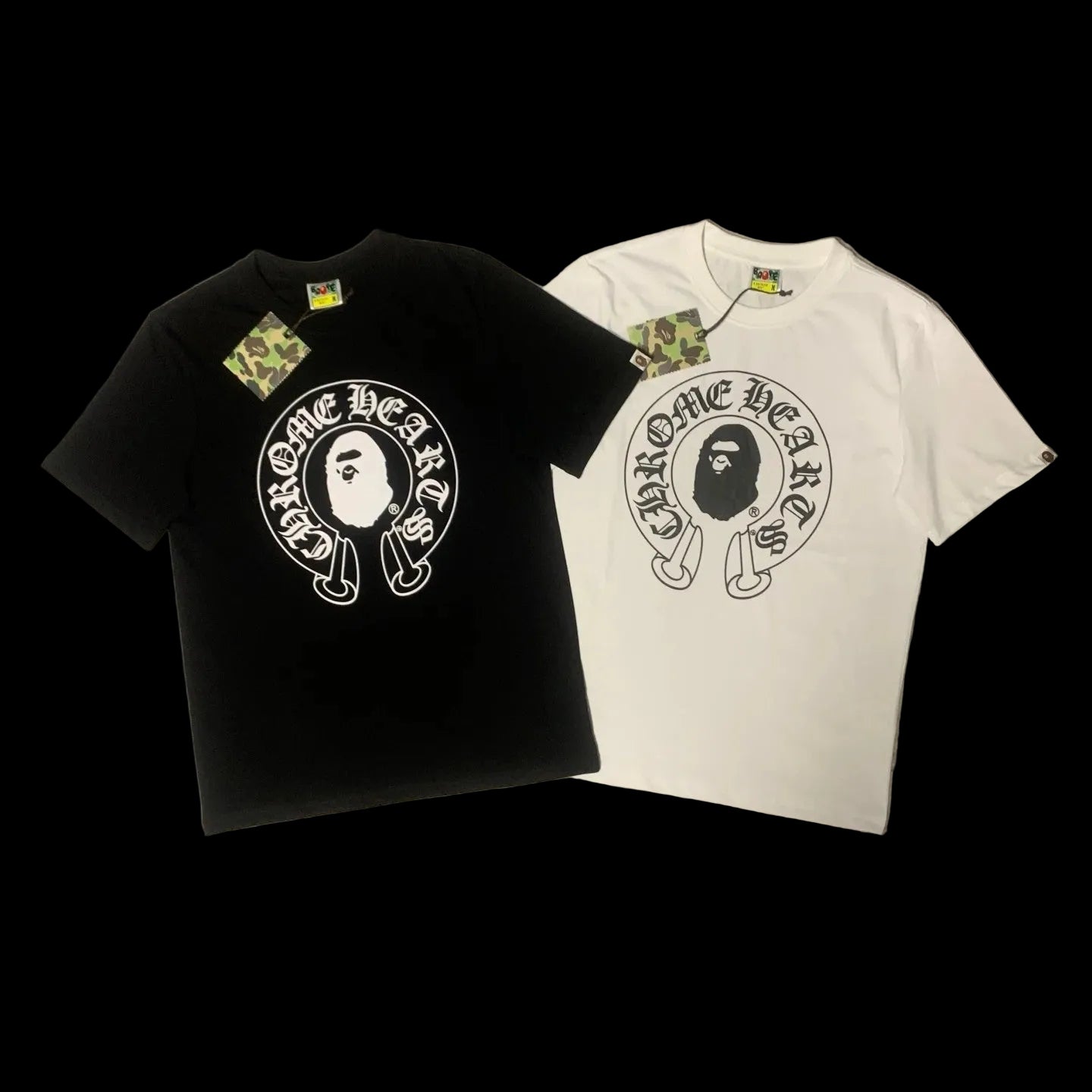 BAPE 1:1 Chrome Hearts-Inspired Black Streetwear Tee (CH4101)