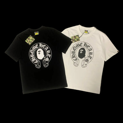 BAPE 1:1 Chrome Hearts-Inspired Black Streetwear Tee (CH4101)
