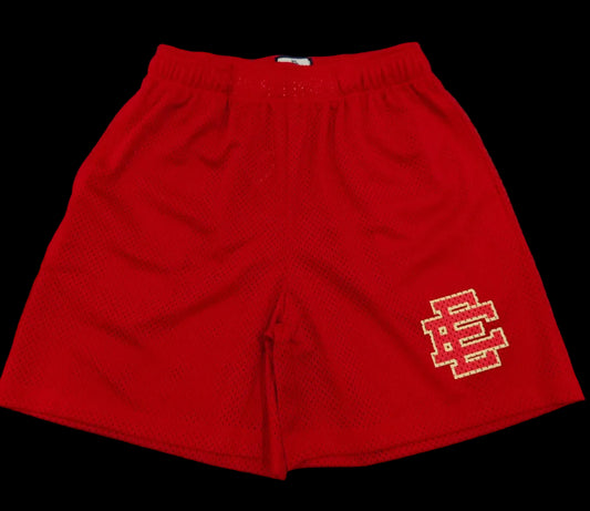 Eric Emanuel Red Courtside Mesh Shorts
