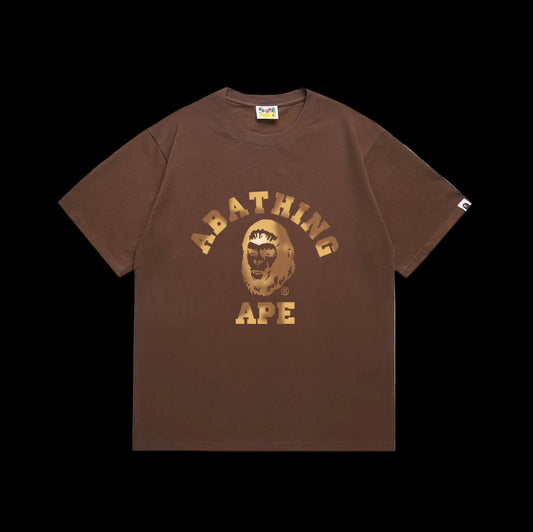 BAPE Brown Gold Touch Streetwear Graphic Tee