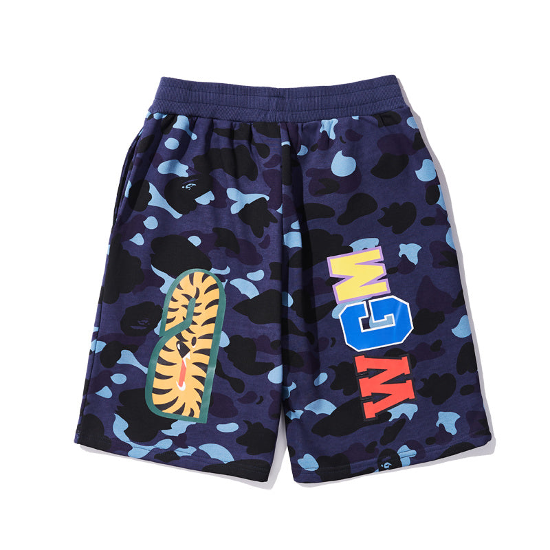 BAPE Blue & Dark Blue Streetwear Gradient Shorts