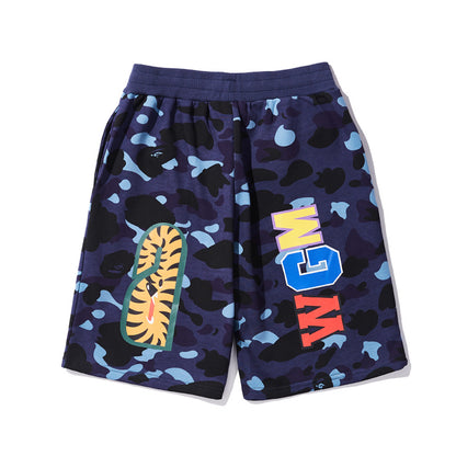 BAPE Blue & Dark Blue Streetwear Gradient Shorts