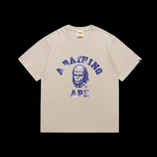 BAPE Off White Blue Text Touch Streetwear Graphic Tee