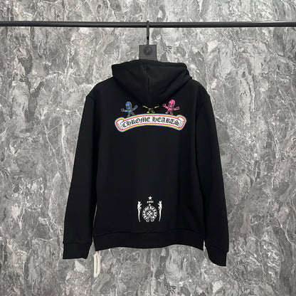 Chrome Hearts Black Cross Streetwear Zip Hoodie