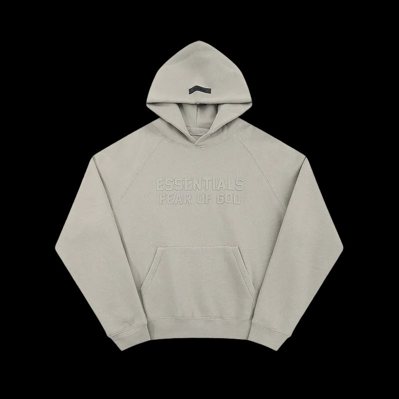 ESSENTIALS Light Grey Oversized Hoodie