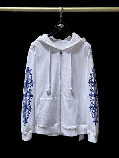Chrome Hearts NY Vegas Blue Touch Zip-Up Hoodie