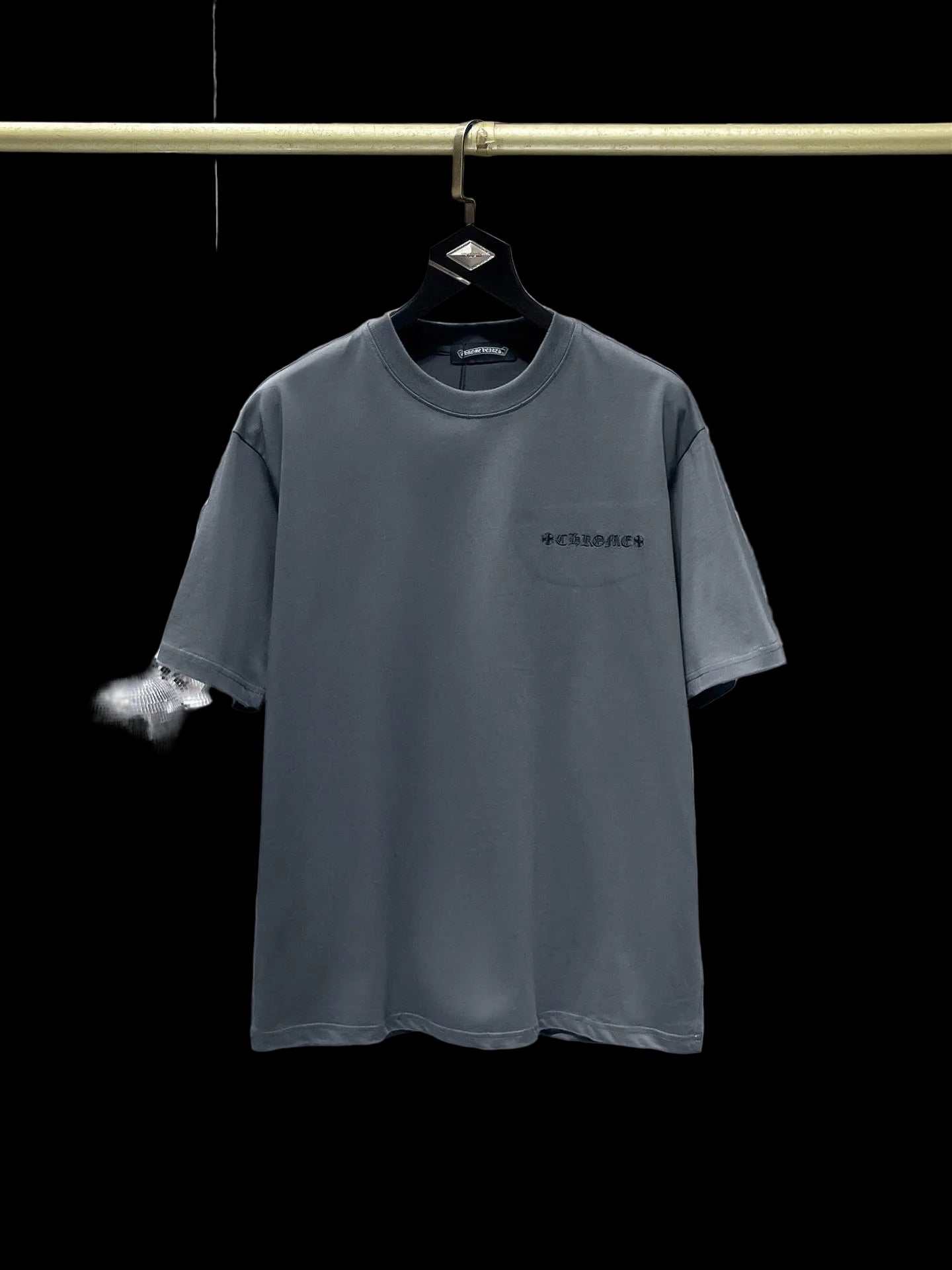 Chrome Hearts Ash Grey Distressed Streetwear Tee