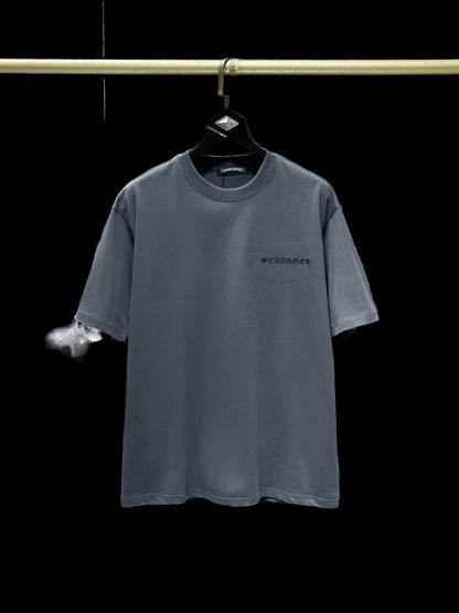 Chrome Hearts Ash Grey Distressed Streetwear Tee