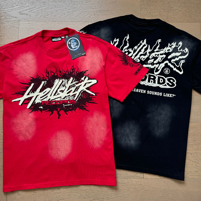 Hellstar 696 Vintage Washed Graphic Tee – Black / Red