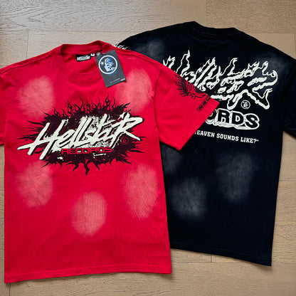 Hellstar 696 Vintage Washed Graphic Tee – Black / Red