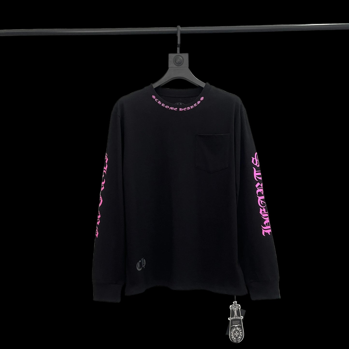 Chrome Hearts Black Pink Accent Streetwear Denim Jeans