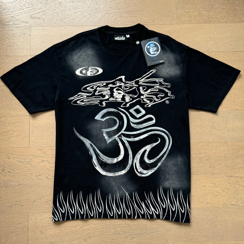Hellstar 6727 Vintage Washed Tee – P55 Edition (Black / Grey)