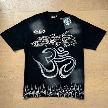 Hellstar 6727 Vintage Washed Tee – P55 Edition (Black / Grey)