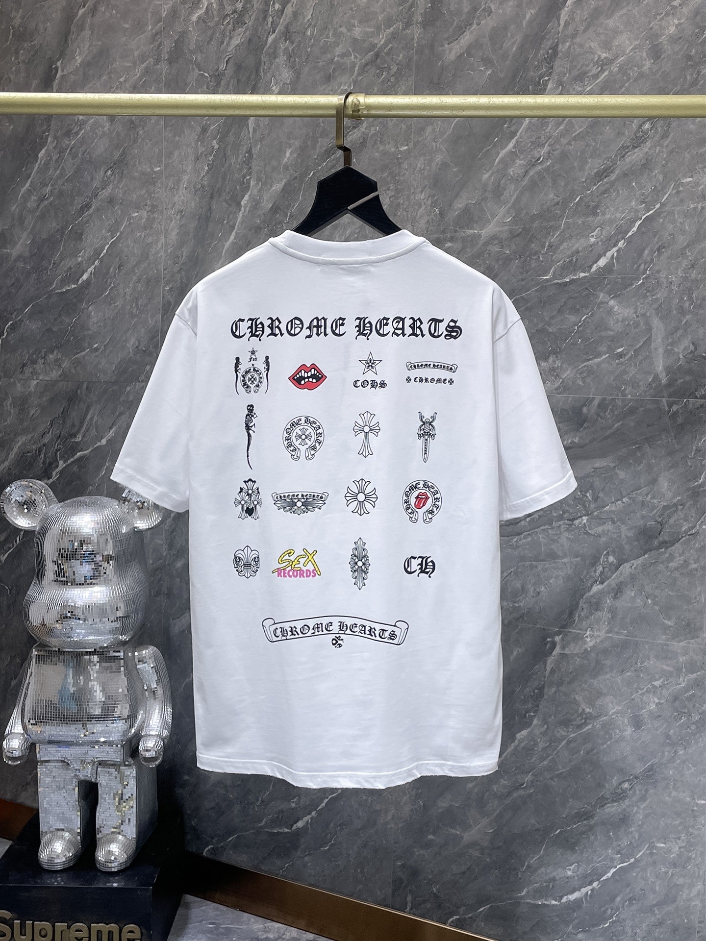 Chrome Hearts White Distressed Streetwear Tee