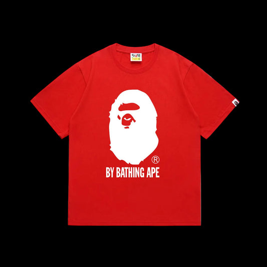 BAPE Crimson Red Streetwear Statement Tee