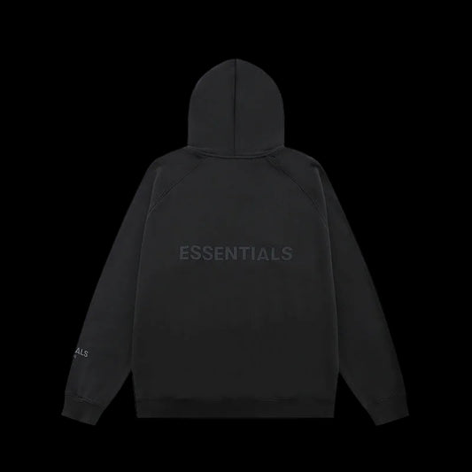 ESSENTIALS Black Zip-Up Hoodie