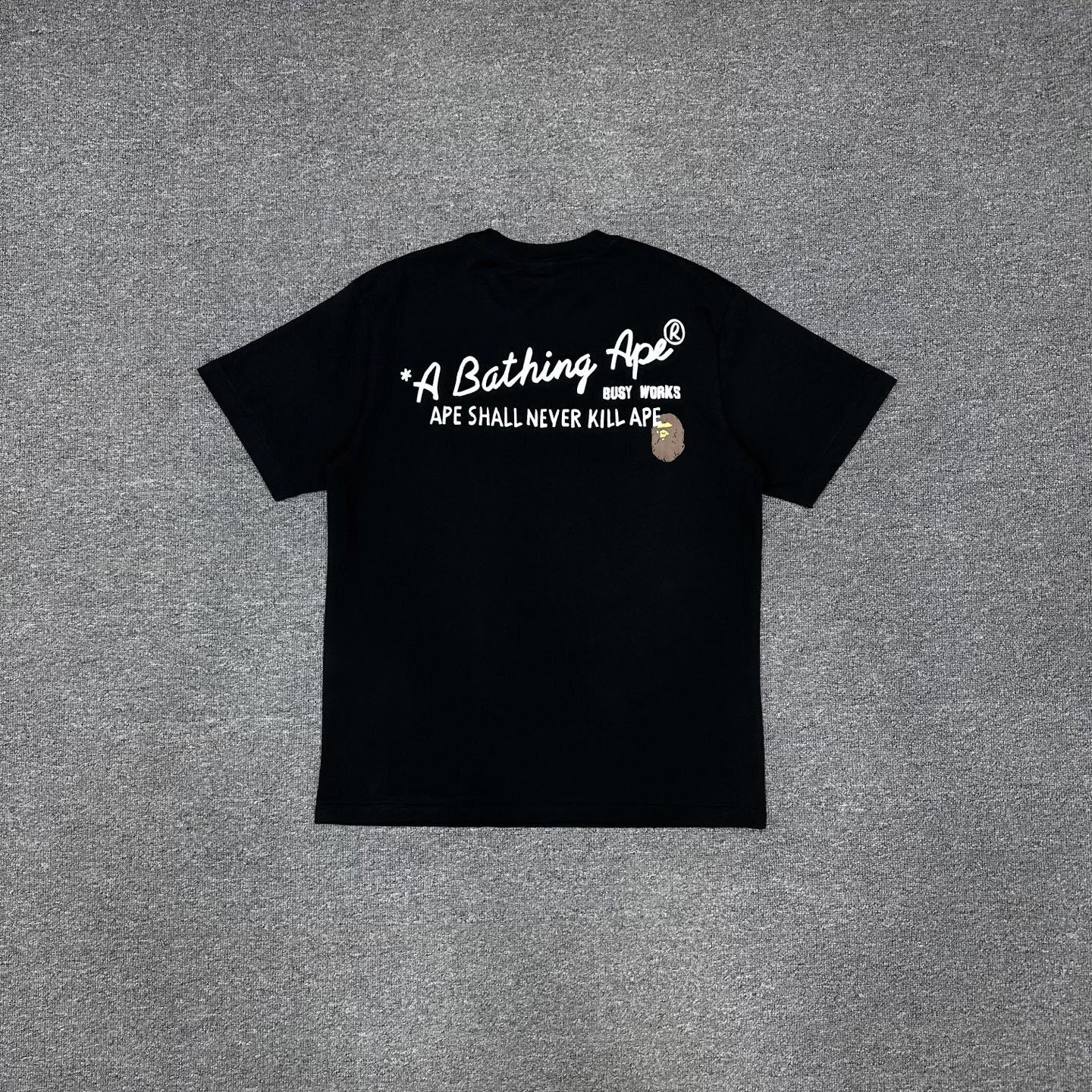 BAPE Return to Campus Black Streetwear Graphic Tee