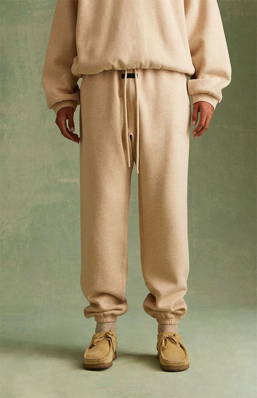 ESSENTIALS Cream Cloud Series FOG Silicone Letter Sweatpants (ESS3006)