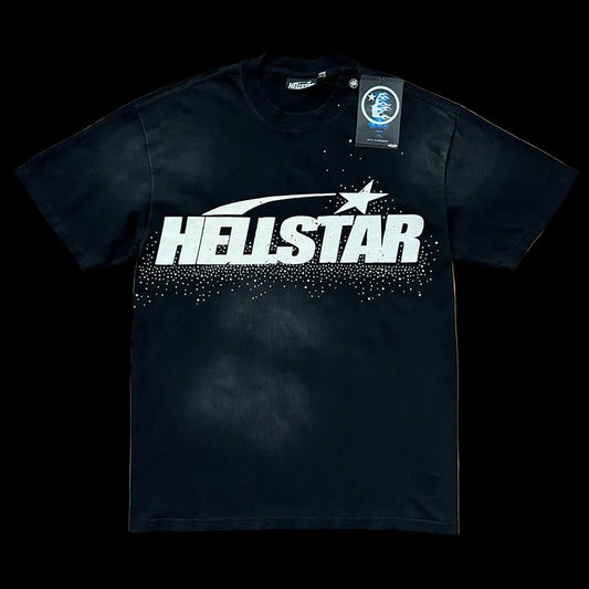 Hellstar 6752 Vintage Washed Black Crystal Tee – P58 Edition