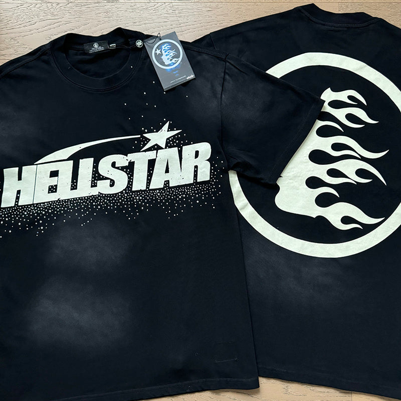 Hellstar 6752 Vintage Washed Black Crystal Tee – P58 Edition