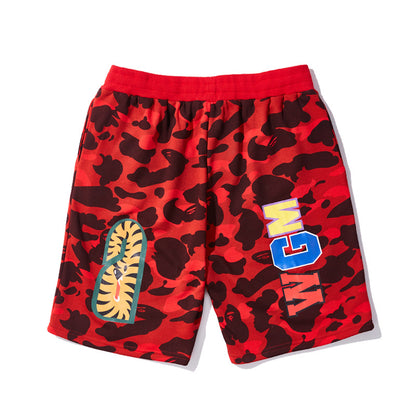 BAPE Red & Dark Red Streetwear Gradient Shorts