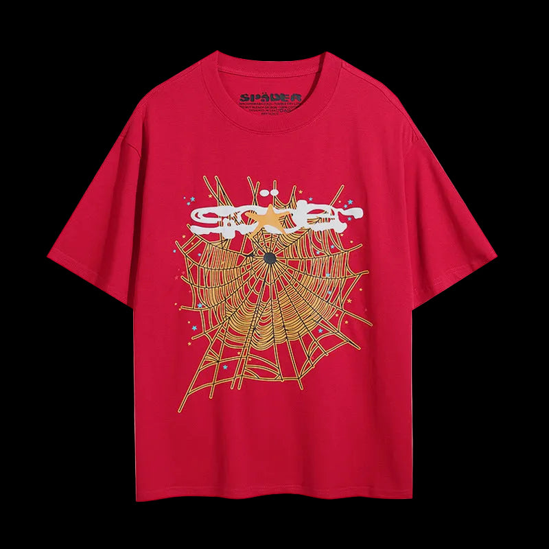 Inferno Web Oversized Graphic Tee – Red