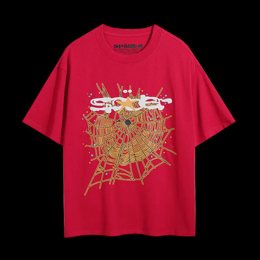 Inferno Web Oversized Graphic Tee – Red