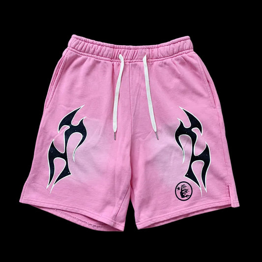 Hellstar Light Pink & Black Accent Streetwear Shorts