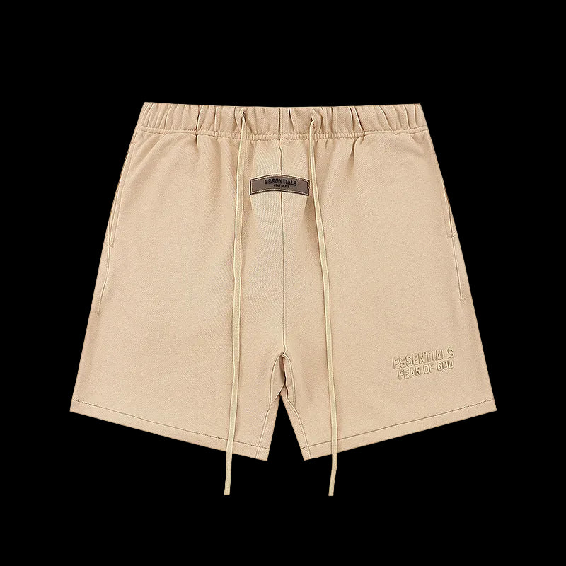 ESSENTIALS Off-White Flocked Logo Shorts