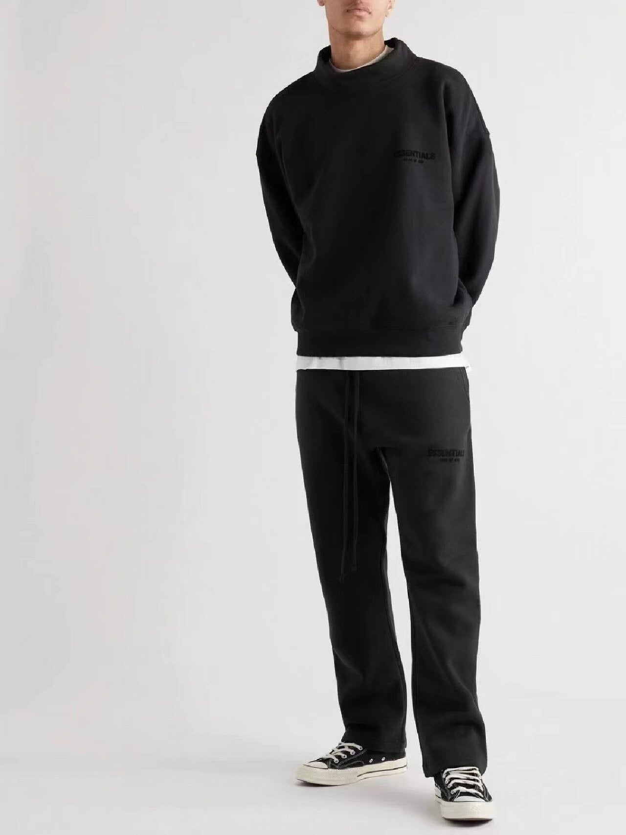 ESSENTIALS Black Straight-Leg Sweatpants